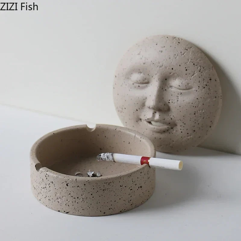 Decorbites™ Menschliches Gesicht Charakter Aschenbecher Büro Schreibtisch Dekoration Gras Rauchen Zubehör Geschenk