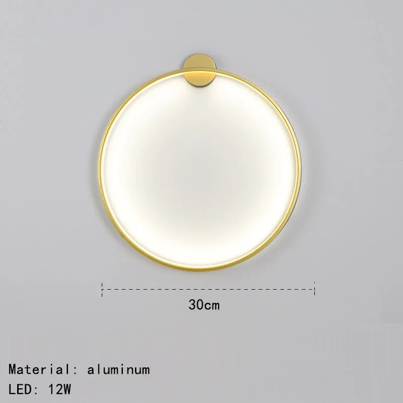 Gold Black Ring Wall Light
