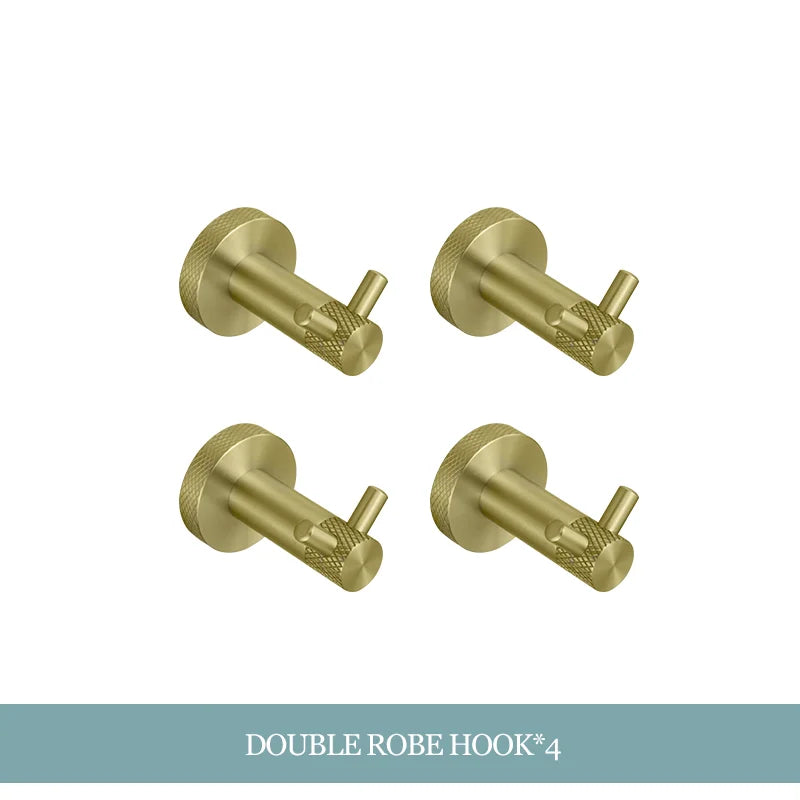 Decorbites™ Gold-Hardware-Set: Handtuchhalter, Toilettenpapierhalter, Bademantel-Haken, Becherhalter