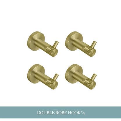 Decorbites™ Gold-Hardware-Set: Handtuchhalter, Toilettenpapierhalter, Bademantel-Haken, Becherhalter