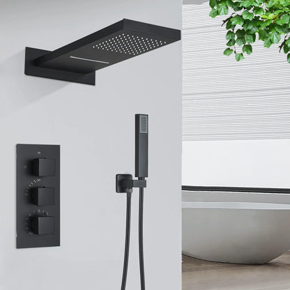 DecorBites™ Gold Thermostatic Rain Waterfall Shower Faucet Set - Wall Mounted Shower System