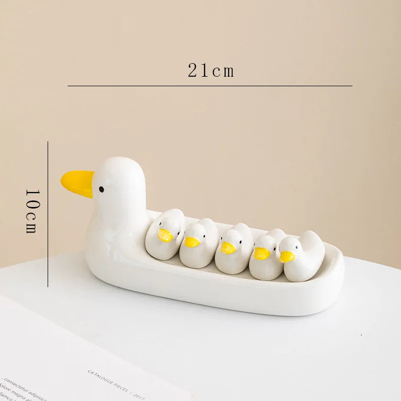 Decorbites™ Entenhaltes-Stäbchenhalter-Tablett Weißer-Hase-Porzellan-Teller Heimdekoration