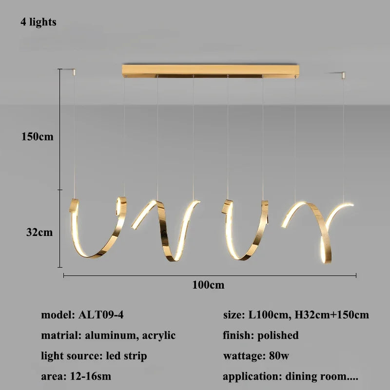 Gold Irregular LED Pendant