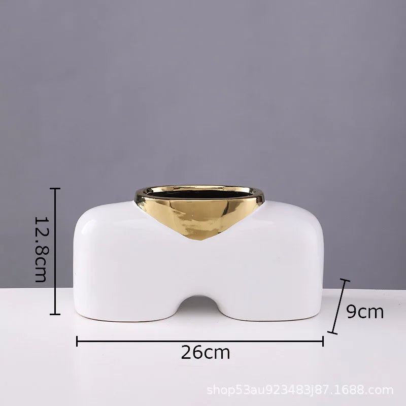 Gold Ceramic Desk Vase