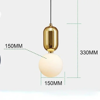 Decorbites™ Goldener Ring-Glasball-Hängeleuchte für Schlafzimmer und Wohnzimmer.