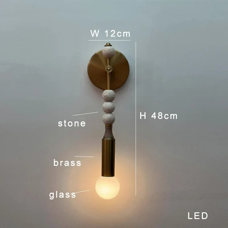 Decorbites™ Messing-Marmor-Kugel-Wandleuchte LED dimmbar klassisches Wohnraumschmuckstück