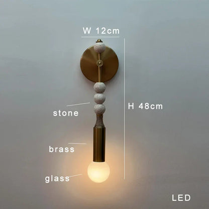 Decorbites™ Messing-Marmor-Kugel-Wandleuchte LED dimmbar klassisches Wohnraumschmuckstück