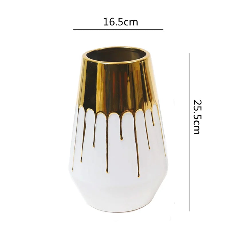 Decorbites™ Goldene Keramikvase für Hochzeit und Heimdekoration