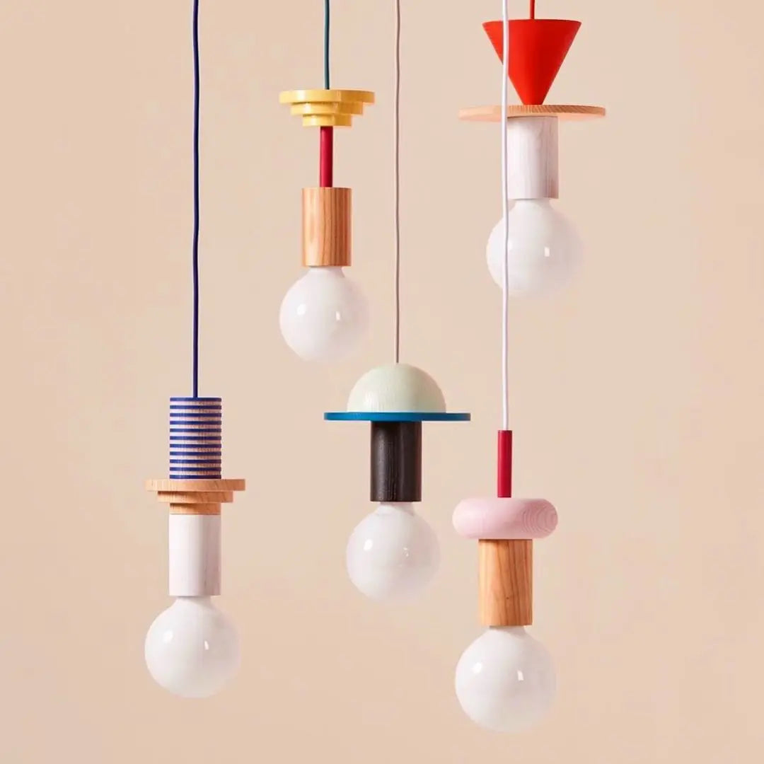 Nordic Wood Pendant Light With Iron Accent