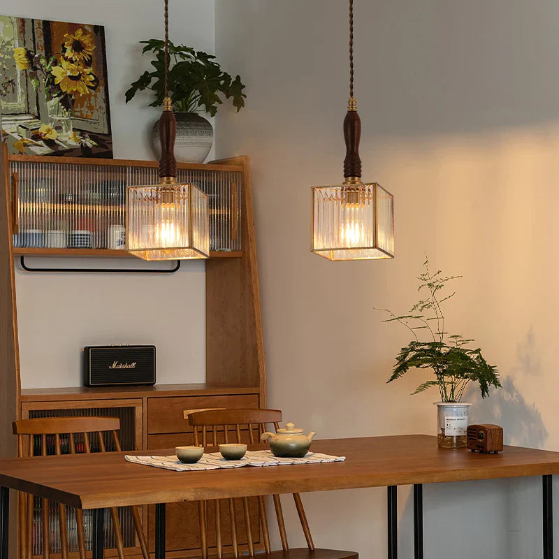 Decorbites™ Glas-LED-Pendantleuchte: Japanisches Vintage-Kupfer-Hängeleuchte für die Heimdekoration