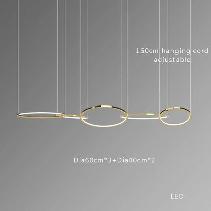 DecorBites™ Gold Stainless Steel Circles Pendant Lights for Dining Room Home Decor