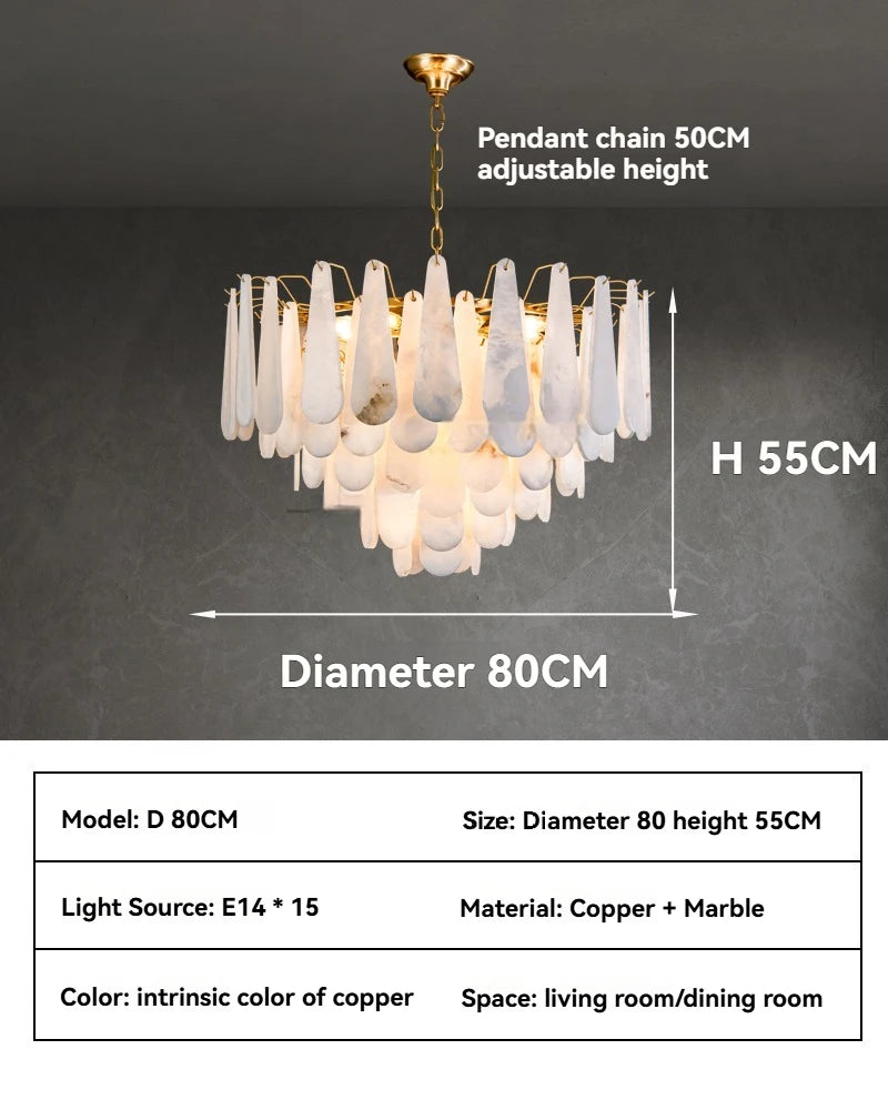 Französisches Marmor-Hängeleuchte Modern Kupfer E14 LED Wassertropfen-Kronleuchter für Wohnzimmer Esszimmer Schlafzimmer Heimdekoration Leuchten