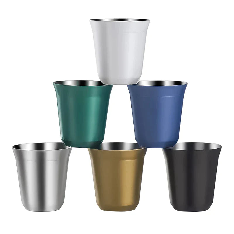 Decorbites™ Doppeltwandige Espressotassen, Isolierter Kaffeebecher, Unzerbrechlicher Edelstahlbecher
