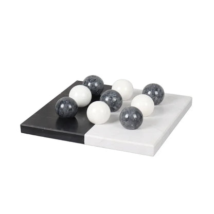 DecorBites™ Geometric Chess Marble Ornament Set for Stylish Home Decor