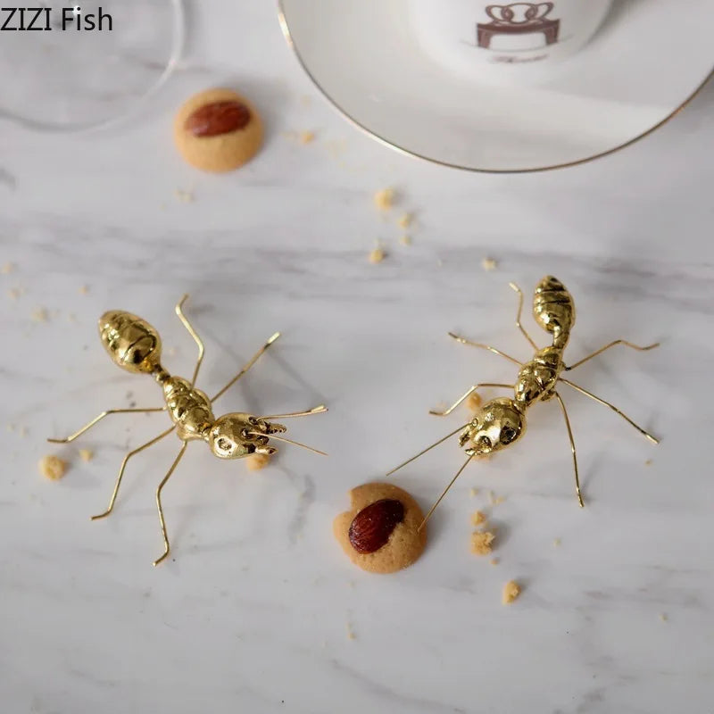 Decorbites™ Goldener Schmetterling Ameise Miniatur-Figur Schreibtisch-Dekoration Kunstwerk Dekor