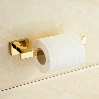 Decorbites™ Gold Messing Badezimmer-Armaturen 4-Teile-Set: Handtuchhalter, Handtuchring, Toilettenpapierhalter, Bademantel-Haken