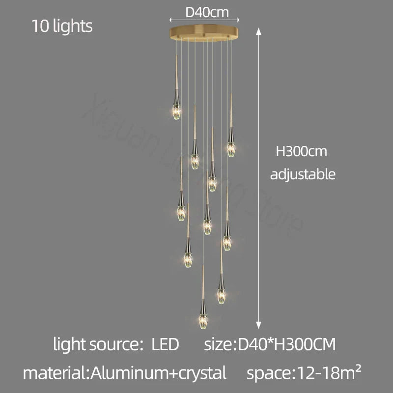 DecorBites™ Elegant Crystal Chandelier for Duplex Villa, Restaurant, and Living Room