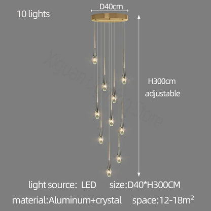 DecorBites™ Elegant Crystal Chandelier for Duplex Villa, Restaurant, and Living Room