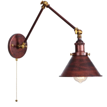 Decorbites™ Eisen LED Wandlampe mit Zugschalter Industrie Vintage Loft Treppenbeleuchtung