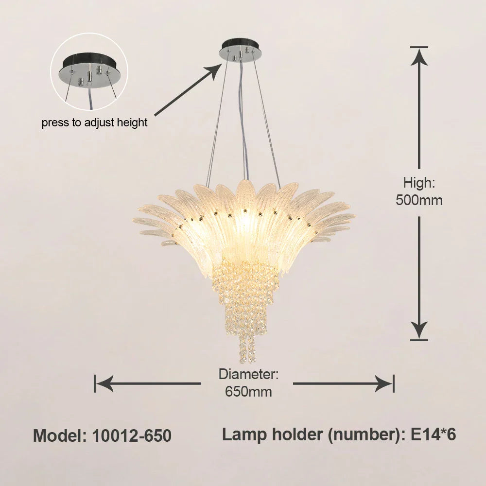 Gold LED Chandelier Light Dia85cm Living Room
