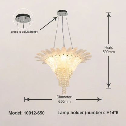 Decorbites™ Glasierte Gold-LED-Kronleuchter für Wohnzimmer Clubhaus Villa