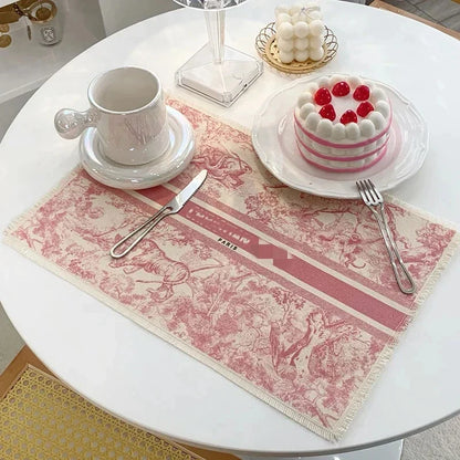 Decorbites™ Baumwoll-Leinen-Platzset - Tischdecken-Polster für Küchen-Essbereich