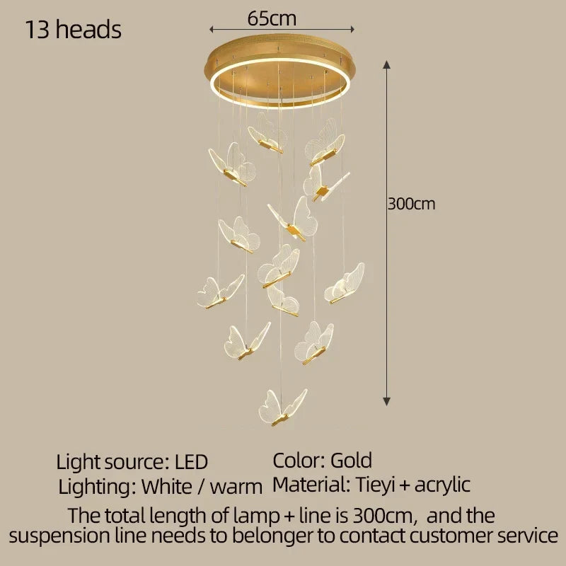 Decorbites™ LED-Kronleuchter: Modernes Schmetterlingsdesign, Acryl, Ausstellungshalle, Treppenhaus, Schlafzimmer-Nachtlampe Beleuchtungseinrichtungen
