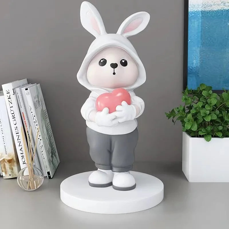 DecorBites™ Cute Rabbit Desk Figurines, Cartoon Home Decor, Nordic Arts, Crafts Supplies