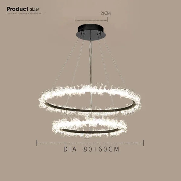 Gold Crystal Ring Chandelier Dia90cm Living Room