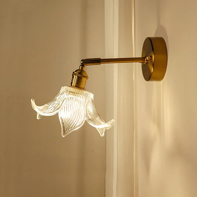 Decorbites™ Messing-Wandarmleuchte mit Glasschirm für Schlafzimmer und Wohnzimmer