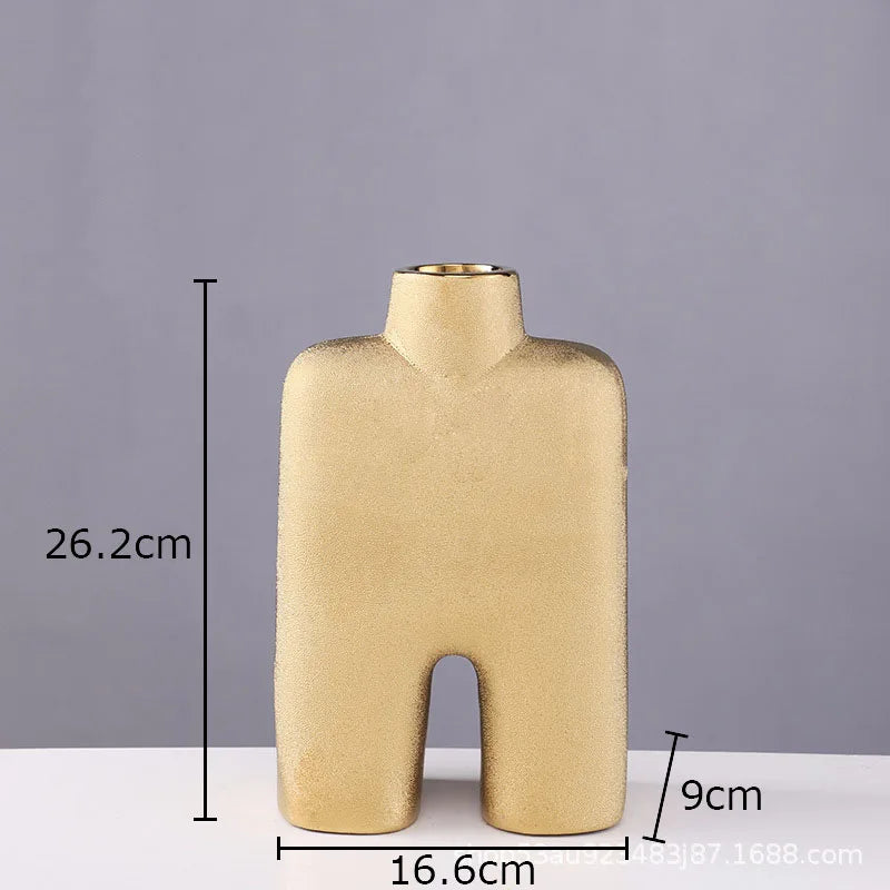 Gold Ceramic Desk Vase