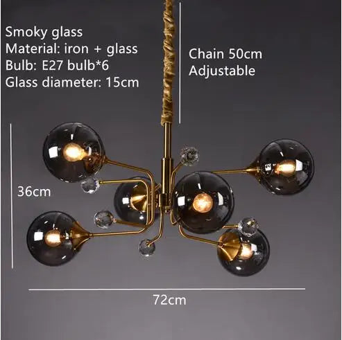 Decorbites™ Glas-Blase-Kronleuchter: Vintage-Industrial-Lampe für Wohnzimmer, Küche und Kücheninsel