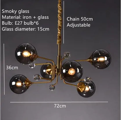 Decorbites™ Glasblasen-Kronleuchter: Vintage-Industrielle Beleuchtung für Wohnzimmer, Schlafzimmer und Küche