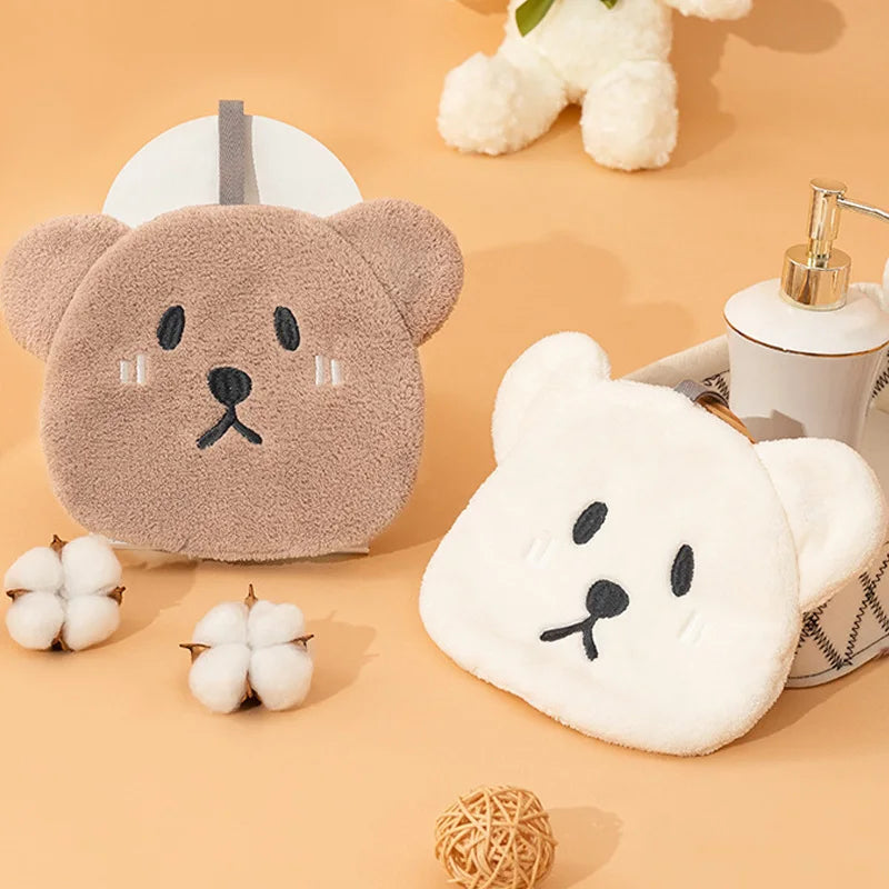 Decorbites™ Kinder Bären-Handtuch: Weiches Korallen-Samt saugfähiges Reinigungstuch
