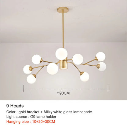 Decorbites™ Schwarze Kronleuchter: Luxuriöse Glas-Hängeleuchte für Zuhause, Schlafzimmer oder Wohnzimmer