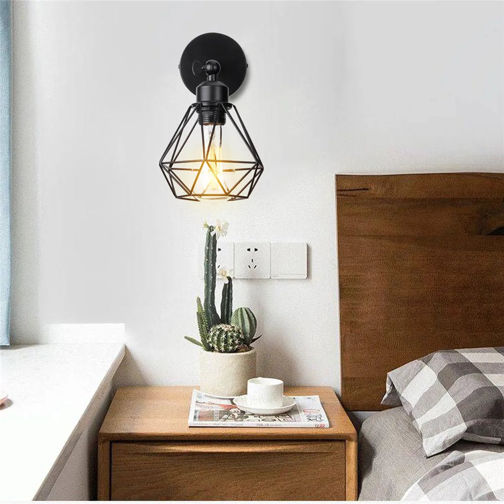 Decorbites™ verstellbare industrielle Vintage-Wandleuchte Eisenkäfig-Wandleuchte für Nachttisch & Badezimmer