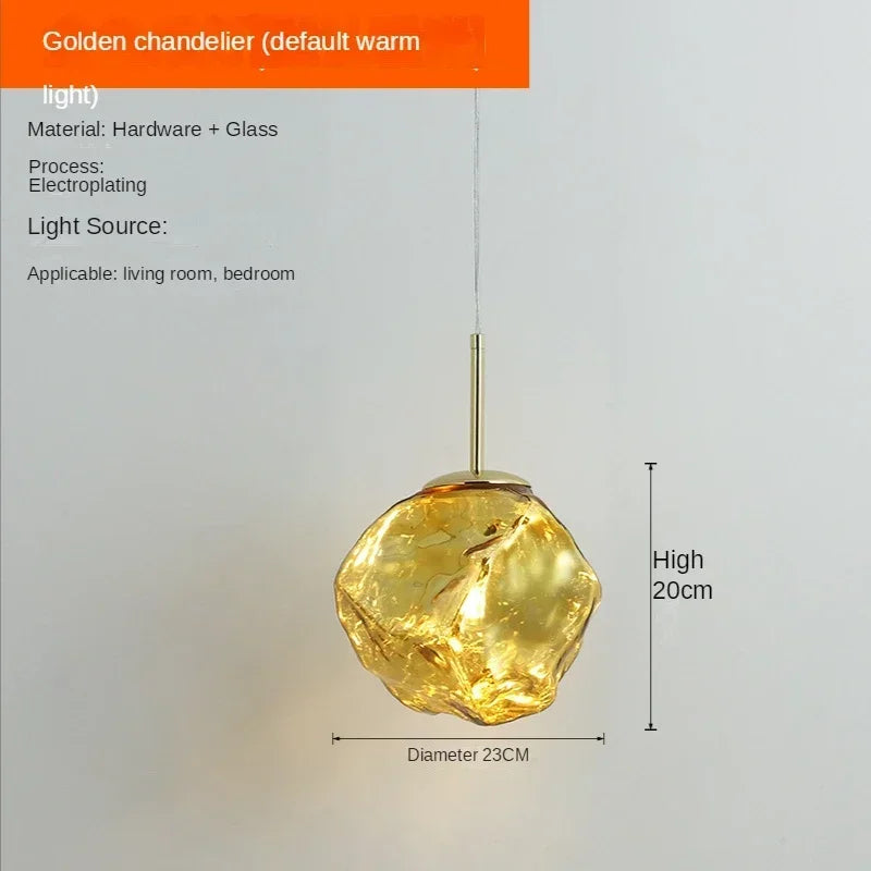 DecorBites™ Ice Glass Pendant Light for Hallway Dining Living Bedroom - Modern Hanging Lamp