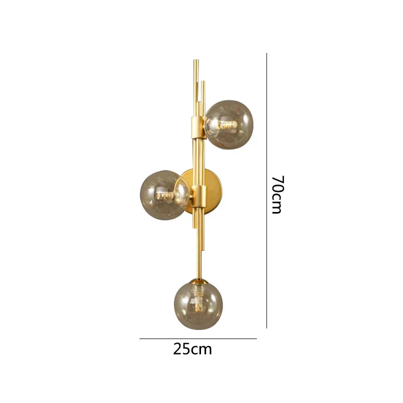 Decorbites™ Grüne Weiße Glasball-Wandlampen Nordisch Heimdekoration Nachttisch-Wandleuchte Goldene Leuchten