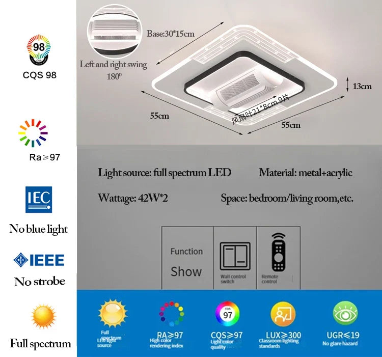 Dimmable Bladeless Ceiling Fan