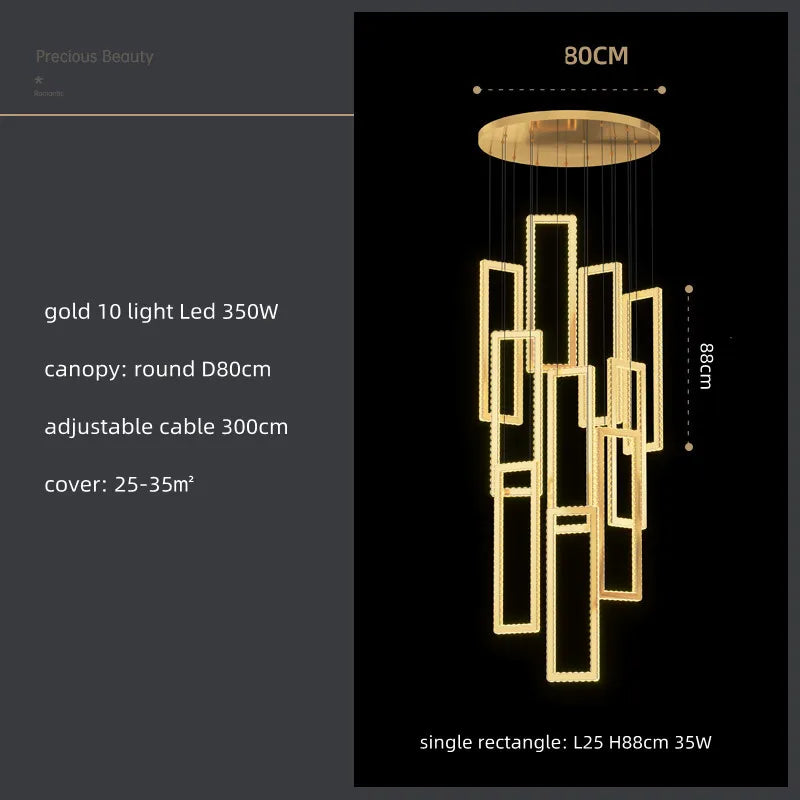 Decorbites™ Kristall-LED-Hängeleuchte Luxus-Treppenleuchte Moderne Leuchtenarmatur