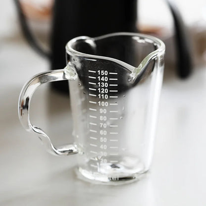 Decorbites™ Espressoglasbecher mit Holzeingriff & Messbecher Milch-Latte-Kanne
