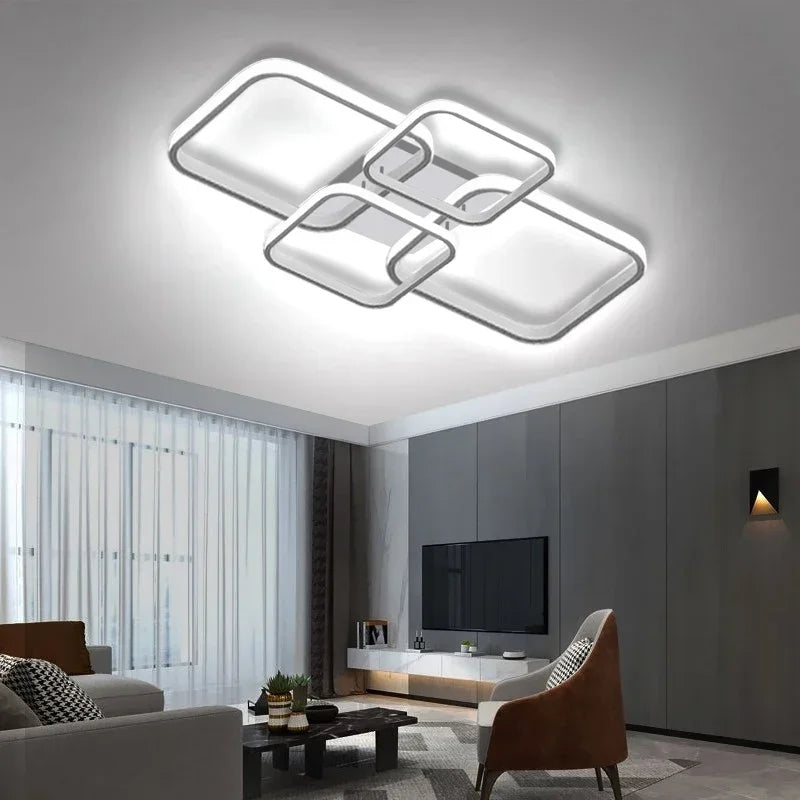 Decorbites™ LED-Deckenleuchte 4 Ringe 78 W quadratisch für Wohnzimmer Schlafzimmer Bar