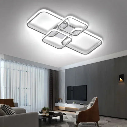 Decorbites™ LED-Deckenleuchte 4 Ringe 78 W quadratisch für Wohnzimmer Schlafzimmer Bar