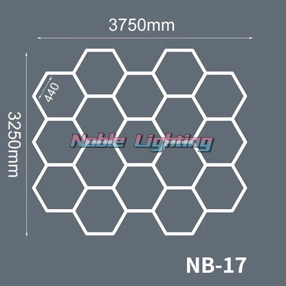DecorBites™ Geometric LED Lights for Exhibition Car Detailing Garage Workshop - Polygonal Snowflake Theme