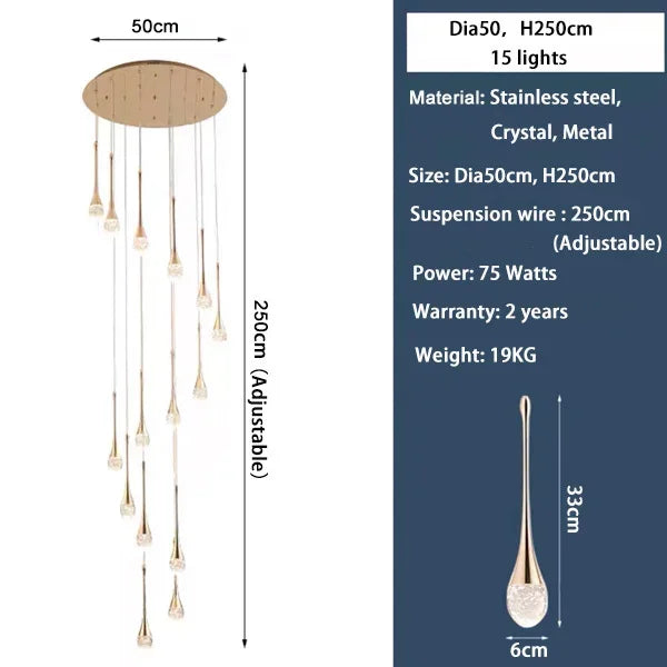 DecorBites™ Crystal Bubble Ball Pendant Lights for Stairs, Dining, Living Room Decor