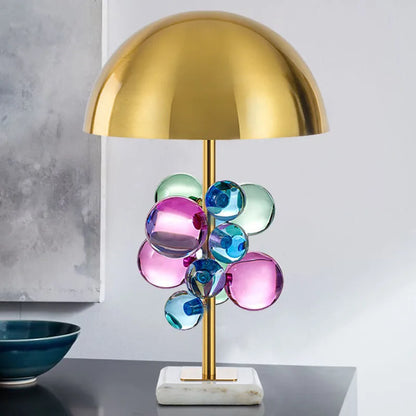 Decorbites™ Goldener Pilz-Kristallkugel-Tischleuchte Bunt Kreative Schlafzimmer-Dekoration
