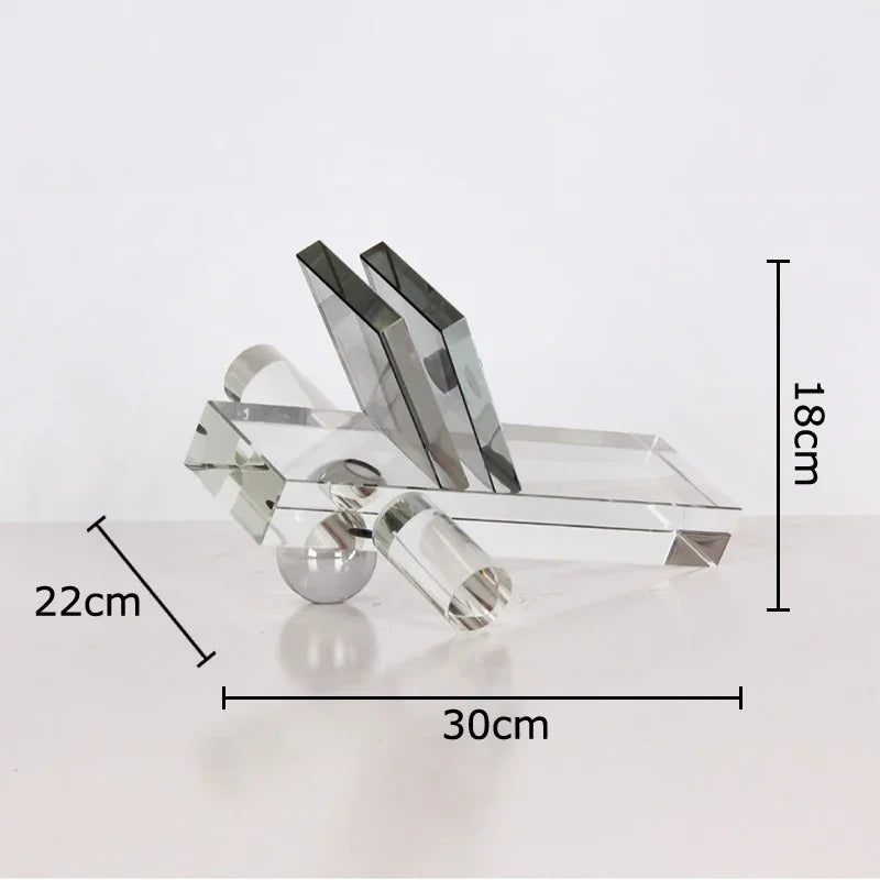 DecorBites™ Geometric Crystal Ball Desk Ornament: Abstract Crafts Crystal Artwork for Aesthetic Room Decor