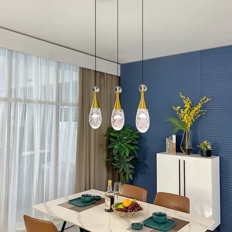 DecorBites™ Crystal LED Chandelier for Dining Room Decor & Kitchen Island Lighting