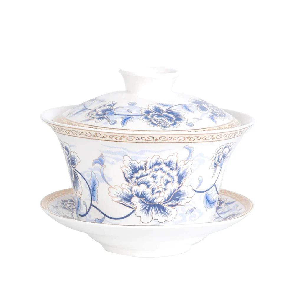 DecorBites™ 350ml Ceramic Gaiwan Porcelain Tea Cup Set