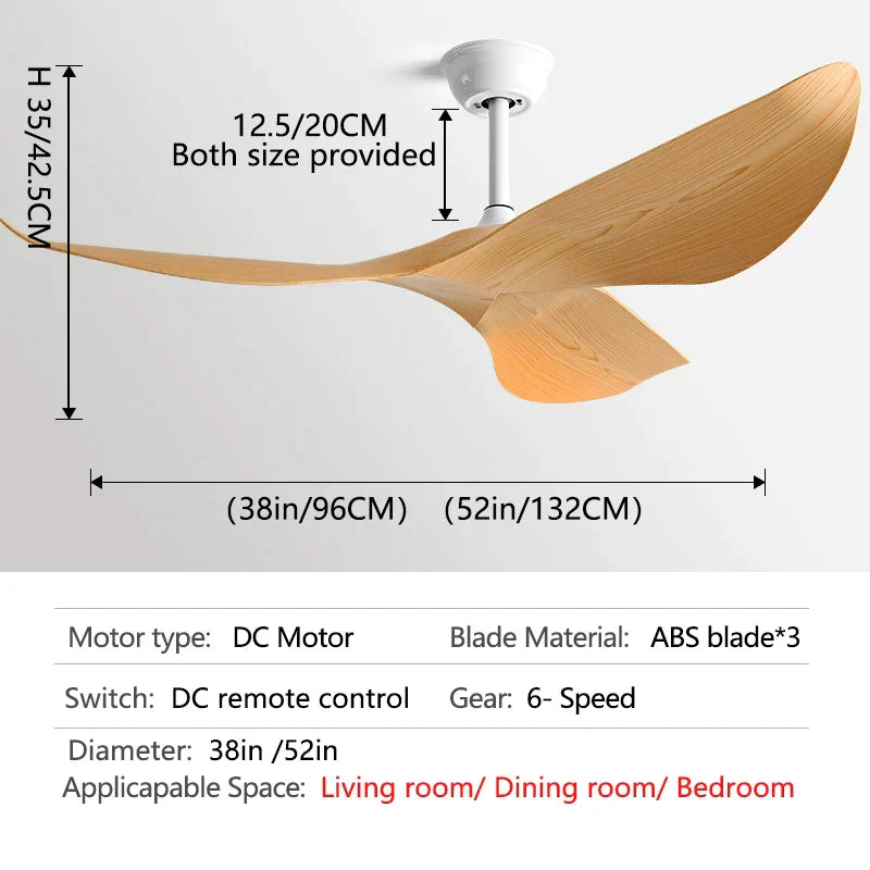 DecorBites™ 52" Modern Ceiling Fan with DC Remote Control for Home and Office